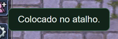 O aviso Colocado no atalho